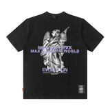 Men T Shirt High Street Short Sleeve T-shirt Men and Women Retro Cool Popular Brand
