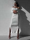Women Sweater Dress Knitting Suit Autumn and Winter Women's Clothing Long Sleeve Sweater Dress