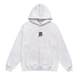 Men Fleece Lined Hoodie Autumn Winter Sweater Male Letter Embroidered Loose Hooded Pullover Long Sleeve Top