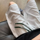Men Sweatpants Pleated Ice Silk Shorts Fashion Brand Loose