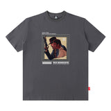 Men T Shirt Retro Dark Printed Short-Sleeved T-shirt Men and Women Loose