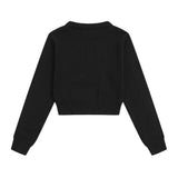 Women Sweater Short Sweater for Girls Autumn Casual round Neck Long Sleeve