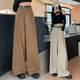 Palazzo Pants Loose Wide Leg Pants Fall/Winter Leather Pants Casual Long Pants