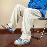Men Sweatpants Vintage Checkerboard Pants Loose Track Sweatpants
