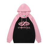 Men Hoodie Loose Retro Pullover Contrast Color Stitching Sleeves Sports Hoodie