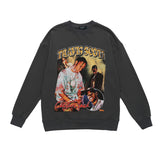 Men Long Sleeve Shirt Vintage Floral Print Long Sleeves T-shirt Men Loose Bottoming Top