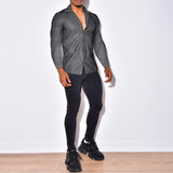 Men Shirt Autumn Cardigan Men's Shirt Striped