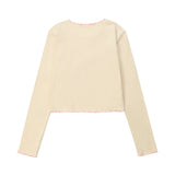 Women Long Sleeve T-Shirt Printed Long Sleeve T-shirt Girls Short Stitching Casual