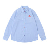 Men Long Sleeved T Shirt Embroidered Long Sleeve Shirt Boys All-Matching Casual Ruffle Handsome Loose Spring and Autumn