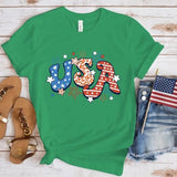 Women's Independence Day T Shirt round Neck Short Sleeve T-shirt Women's Top