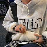 Men Hoodie Sweater Men's Autumn and Winter Korean Style Trendy Letters Loose and Warm Top