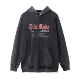 Men Hoodie Letter Sweater Men's Ins Loose Worn Washed Old Hoodie