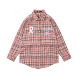 Women Long Sleeve Shirt Women's Button Stitching Embroidered Loose Long Sleeve