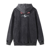 Men Hoodie Worn Looking Washed-out Hooded Pullover Hip Hop Side Seam Sidekick Worn Hoodie