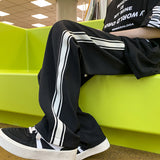 Men Sweatpants Ice Silk Pants Men's Stitching Sports Pants Loose