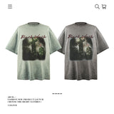 American vintage street T-shirt pure cotton retro men's and women's summer loose