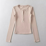 Women T-Shirt Bottoming Shirt T-shirt Autumn T-shirt Tight Top
