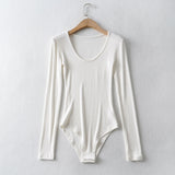 Women T-Shirt Sex round Neck, Slim-Fit, Long-Sleeved One-Piece T-shirt Bottoming Shirt
