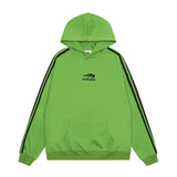 Men Hoodie Embroidered Sports Sweater Men's Autumn and Winter Pullover Sleeves with Stripes Loose Multicolor Hooded