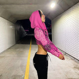 Women Sweatshirt Printed Short Sweater Women's Spring and Autumn Hooded