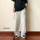 Men Sweatpants Men's Spring and Autumn Loose-Fitting Wide-Leg Trousers Hong Kong Style Casual Pants