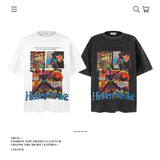 American vintage street T-shirt pure cotton retro men's and women's summer loose