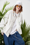 Unisex Jacket Women's Autumn Floral Embroidered Jacket