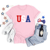 National Flag Day T Shirts Summer Women's Short Sleeve T-shirt Independence Day round Neck