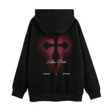 Men Hoodie Dark Style Cross Printed Hoodie