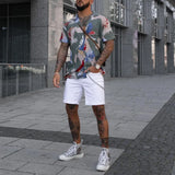 Men Shirt Summer Menswear Printed Short Sleeve Shirt