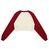 Women Hoodie Printed Short Sweater Women's round-Neck Casual Autumn Color Matching