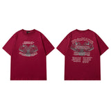 Men T Shirt Vintage Printed Short Sleeve Men's and Women's Loose Distressed T-shirt