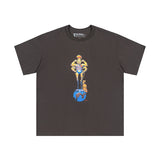 Travis Scott T-Shirt Travis Scott Short Sleeve Circus Letter Print Casual Loose Short Sleeve