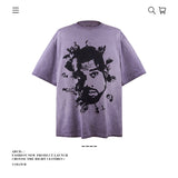 American vintage street T-shirt pure cotton retro men's and women's summer loose
