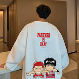 Men Hoodie Cartoon Anime Print Autumn Sweater Male Loose
