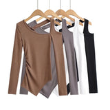 Women's T-Shirt Long-Sleeved Top Women's Spring Slim-Fitting T-shirt
