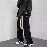 Men Sweatpants Corduroy Pants Men's Autumn and Winter Straight Loose Casual Pants