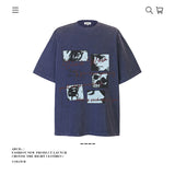American vintage street T-shirt cotton men loose summer