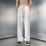 Men Sweatpants Men's Summer Pleated Loose Straight Casual Trousers