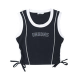 Women Vest Short Vest for Girls Summer round Neck Letter Print Sleeveless