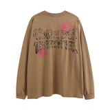 Men Long Sleeve Shirt Graffiti Letter Printed Long Sleeve T-shirt Men and Women Casual All-Matching