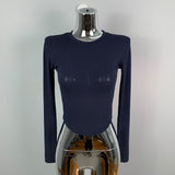 Women Long Sleeve Shirt round Neck Short Long-Sleeved Bottoming Shirt