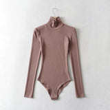 Women T-shirt Spring Slim-Fitting Pure Color Tight Long Sleeve T-shirt