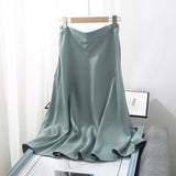Women Skirt Spring and Summer Silky High Waist Skirt for Women