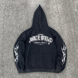 HS Hoodie Vintage Distressed Heavy Velvet Padded Loose