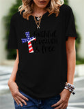 Women's Independence Day T Shirt Pattern Printed Short-Sleeved T-shirt