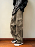 Men Sweatpants Overalls Men's Straight Wide-Leg Pants