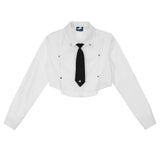 Women Long Sleeve Shirt Women's Short Shirt Spring and Autumn Long Sleeve Shirt