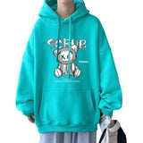 Men Hoodie Spring and Autumn Hoodie Spring and Autumn Loose Hong Kong Style Bear Coat