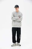 Unisex Sweater Autumn Pinstripe round Neck Sweater